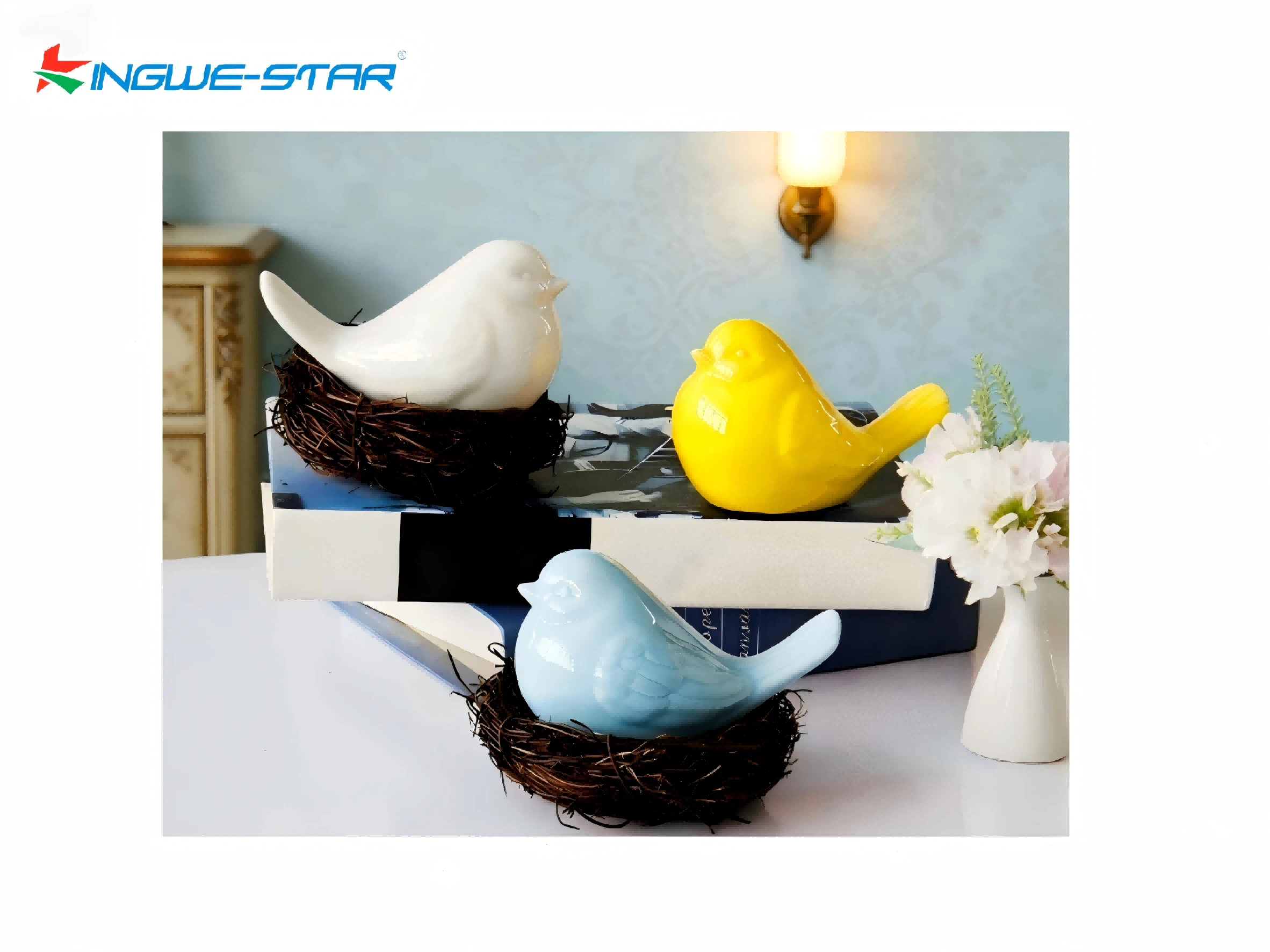 Ceramic Bird Cabinet Home Decor